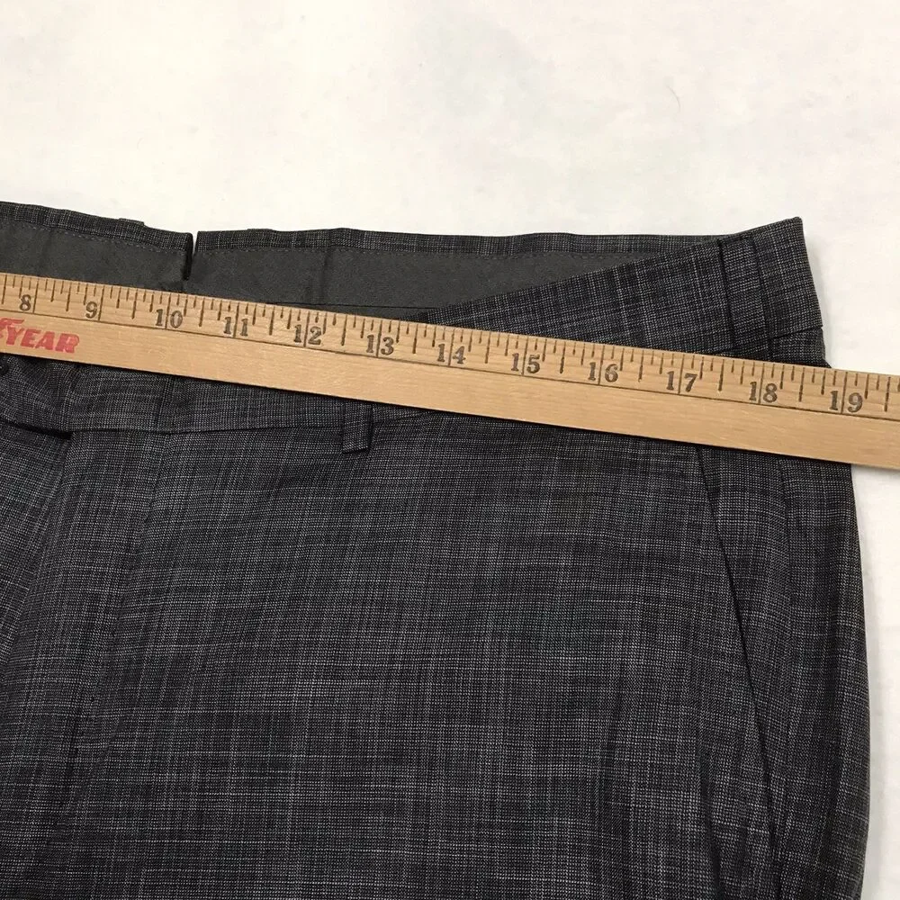 ERMENEGILDO ZEGNA Milano Dress Pants Men 56R (36x30) Gray Wool Silk Suit Trouser